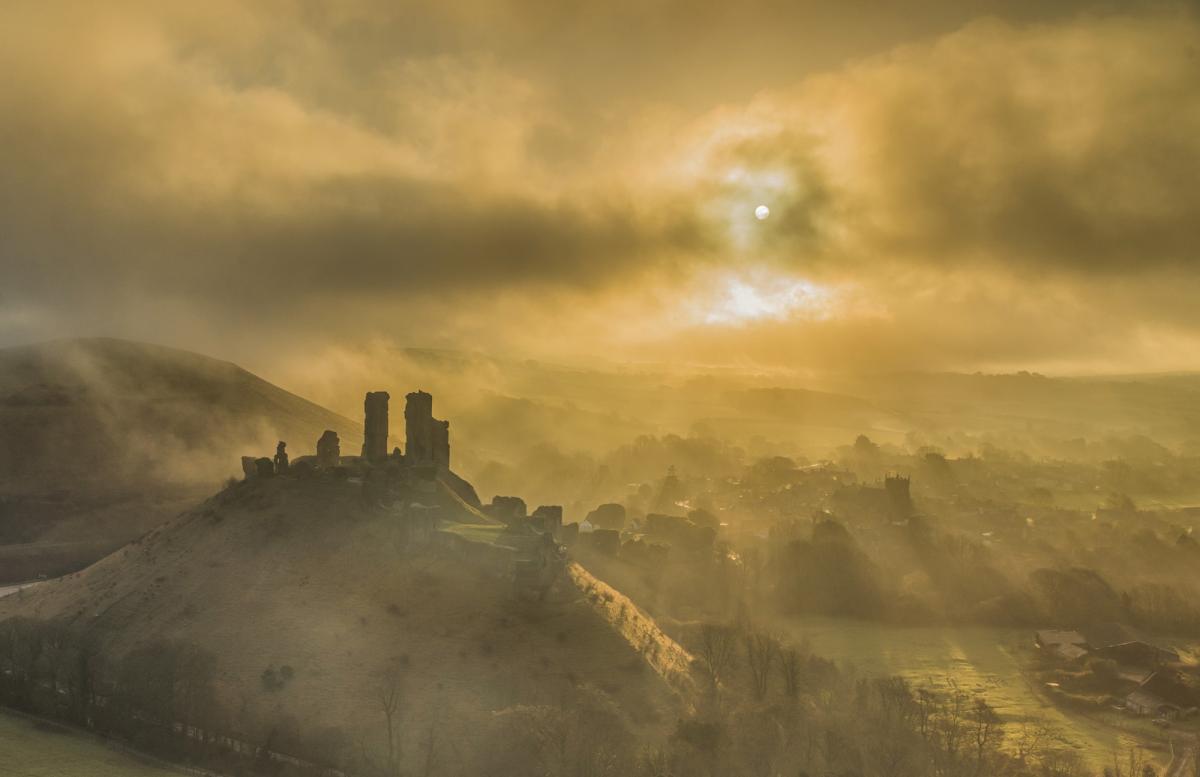 Corfe Castle in the Mist by Paul Dimarco