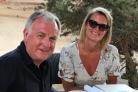 FIGHTING CANCER: Sally on holiday with her husband in June, celebrating the end of her chemotherapy to treat ovarian cancer