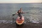 Meghan and Jennie try out paddleboarding