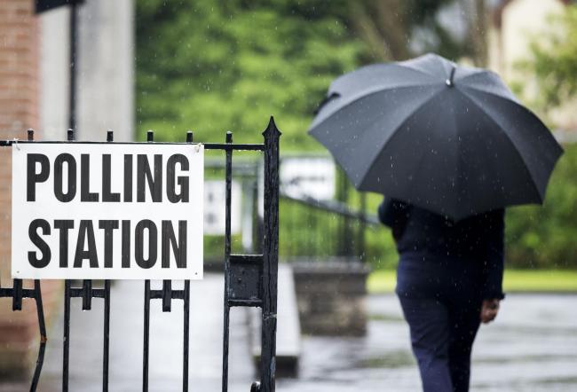 Voter arriving at a polling station